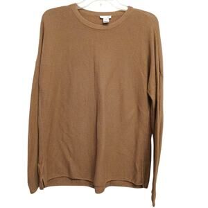 J. Jill Sweater Pullover Mens Sz S Tan Brown Long Sleeve Casual Crewneck Sporty
